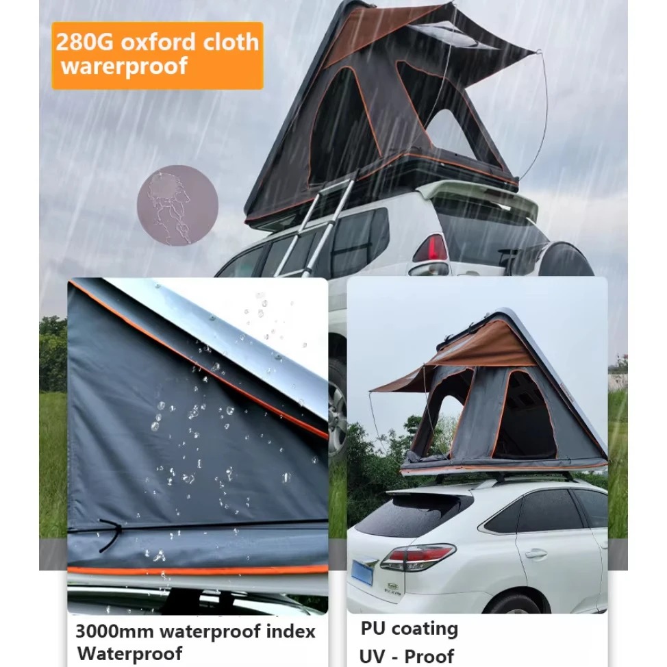 2-3 Person Four-season ABS Hardshell Aluminum Telescopic Ladder Waterproof Car Roof Top Tent for Camping Sale